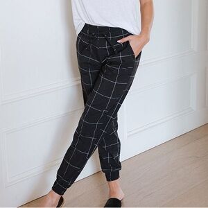 Albion NWT Black and White Windowpane Destination Jogger Pants